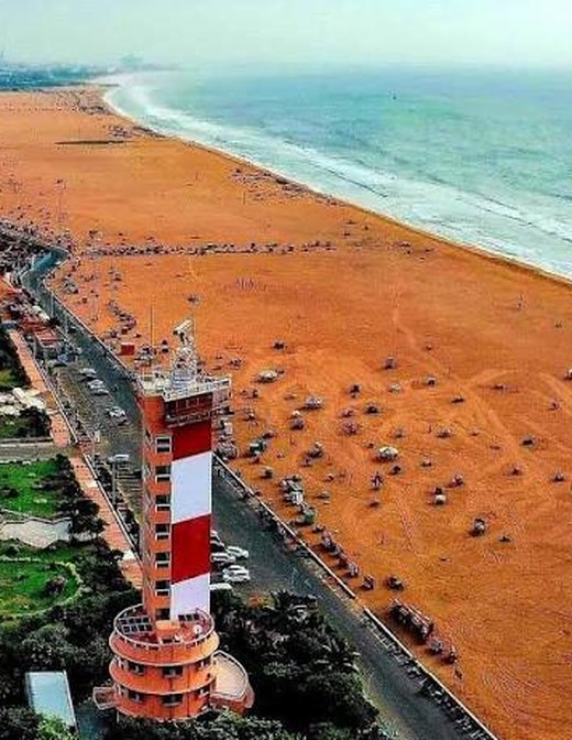 Marina Beach on the Bay of Bengal, Chennai, about 4.5 km from The Roost
